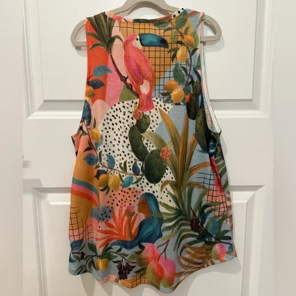 Rare Farm‎ Rio Brazil Exclusive Tank Top – Colorful Toucan & Fruit – Size Small